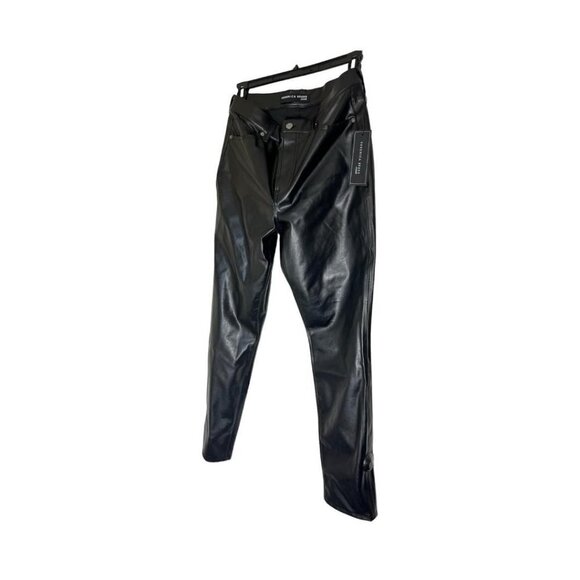 Veronica Beard Womens Black High Rise Faux Leather Ankle Skinny Pants Sz 31 New - Picture 3 of 12